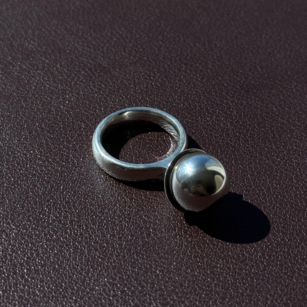 Georg Jensen Sterling Silver Sphere Ring # 473A